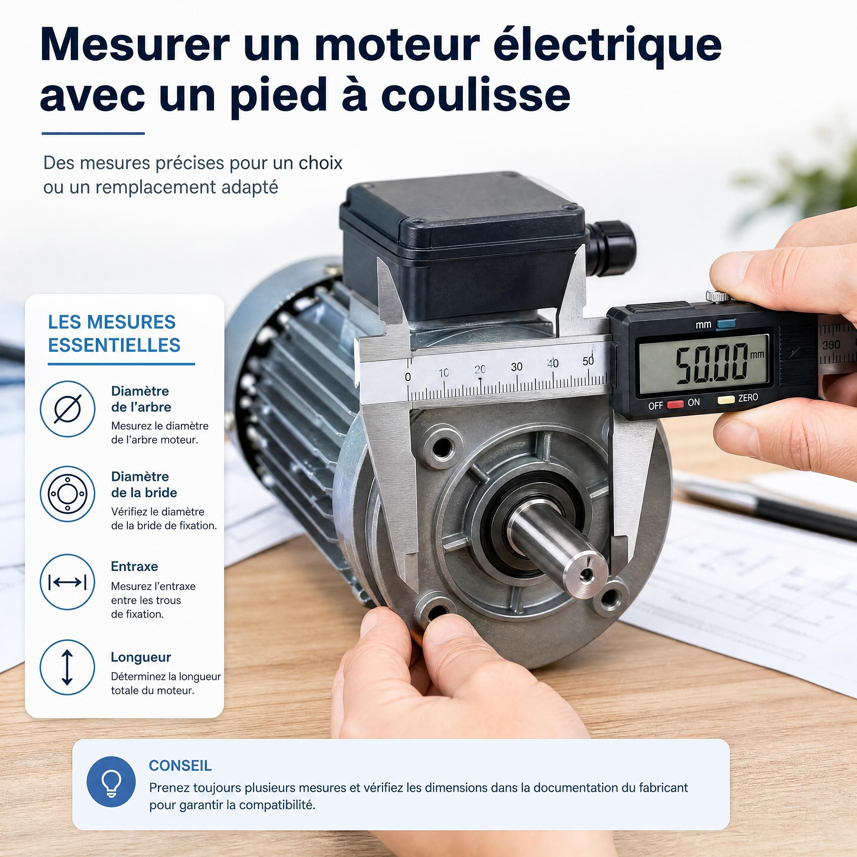Prendre les cotes d'un moteur ou réducteur pour un remplacement express : le guide pour ne pas se tromper
