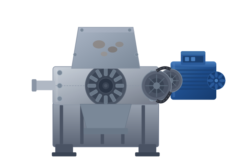 Machine industrielle avec moteur et système de poulies pour applications de fabrication et de production